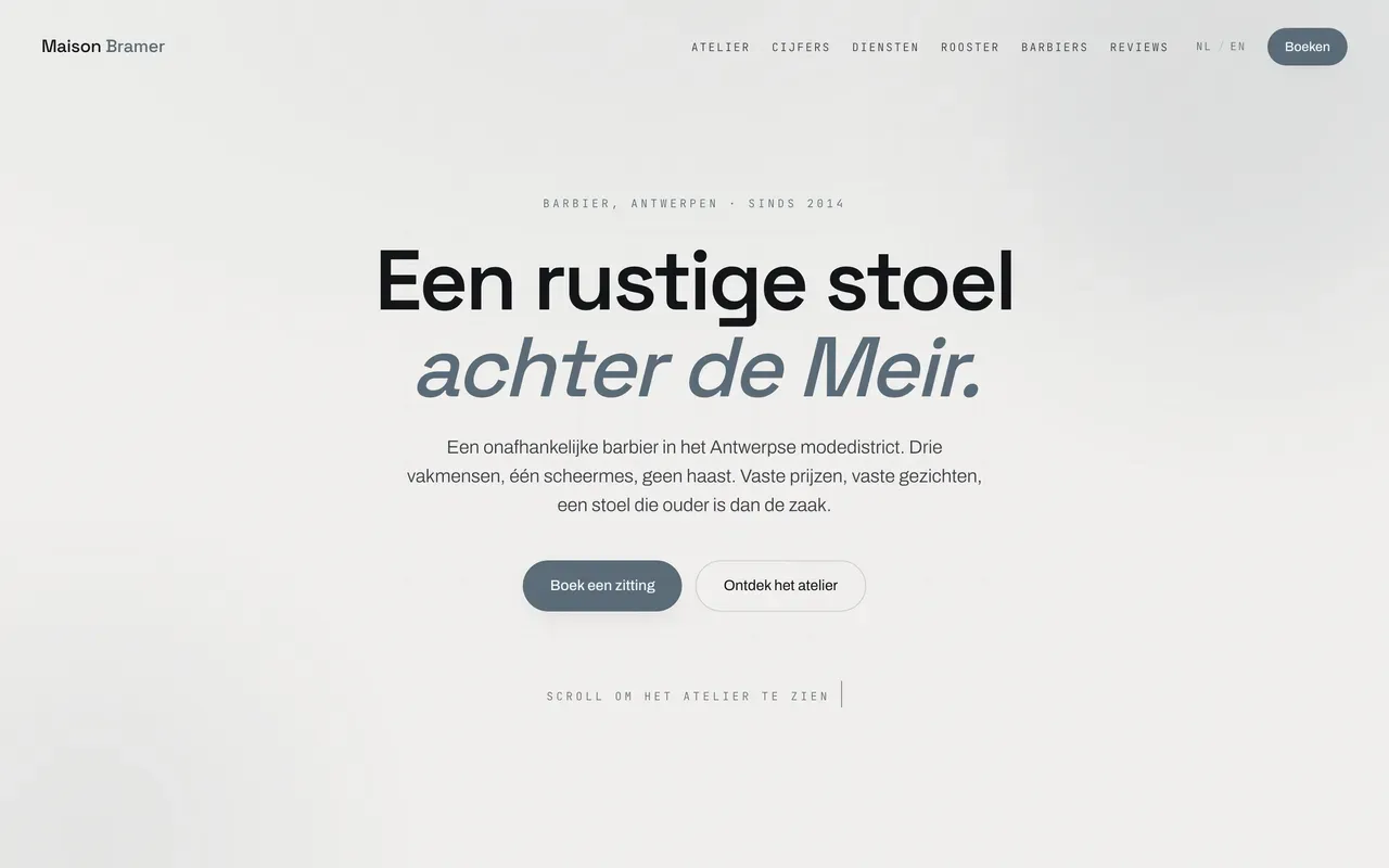 Scrollanimatie van de Bramer-website van ovrick