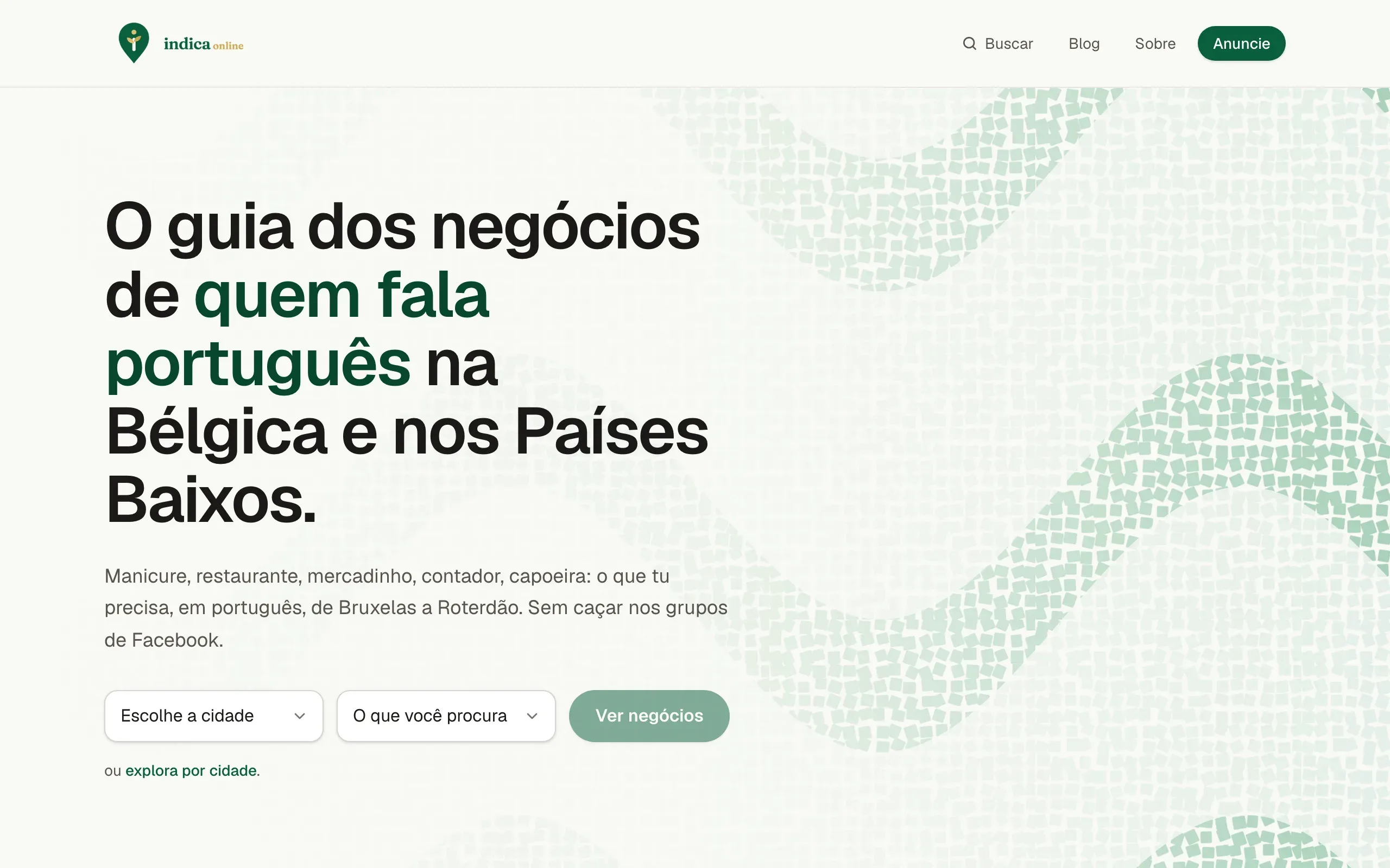 Indica Online, a directory of Brazilian and Portuguese businesses in Belgium