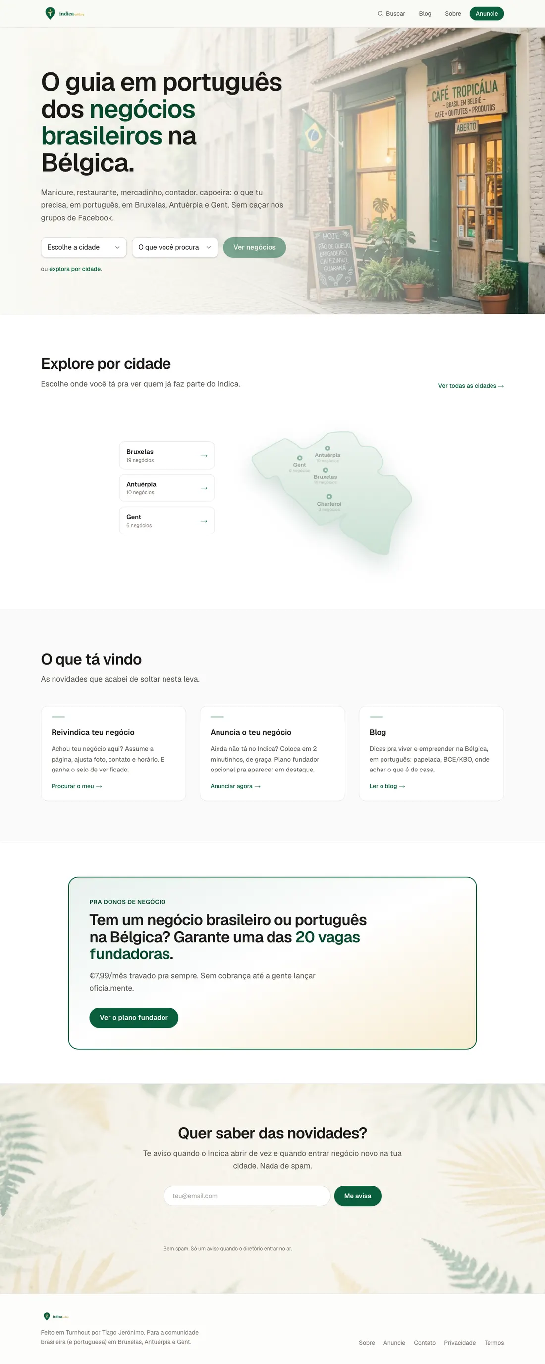 Indica Online, a directory of Brazilian and Portuguese businesses in Belgium